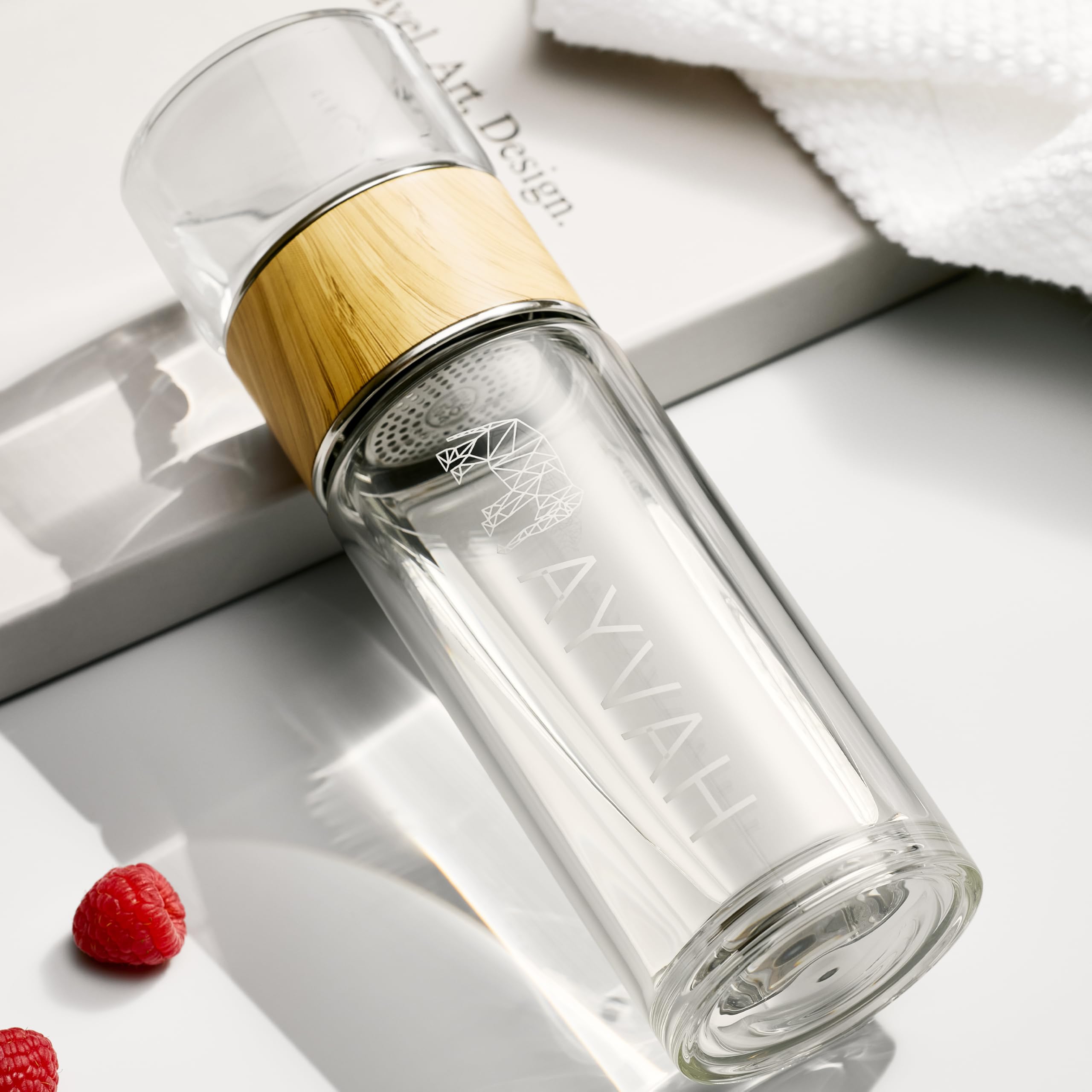 Bouteille Thé En Verre 1,5L Avec Passoire - Incassable - Anti-fuite - Graduée