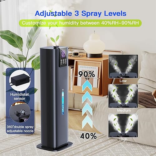 Miniatura 4 de Smart Humidifiers Large Room Bedroom Home, 2.11Gal(8L) Quiet Top Fill Cool Mist Humidifier, Smart App & Remote Control, 3 Speed Humidifier with 360