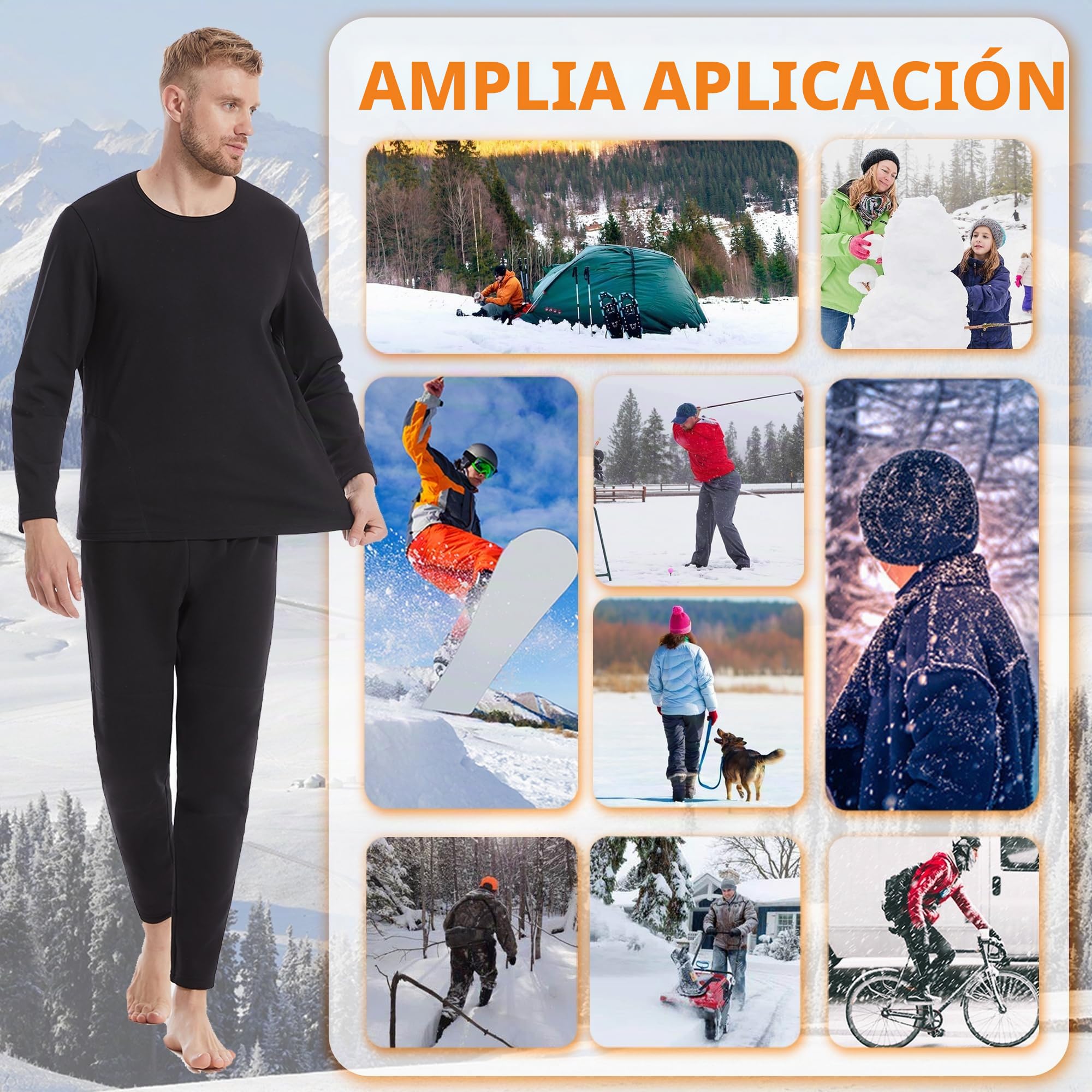 Camiseta Térmica Calefactada para Hombre Calefacción Eléctrica Ropa Interior Camisa Caza Esquí Moto Deporte Al Aire Libre Ropa Calefactada