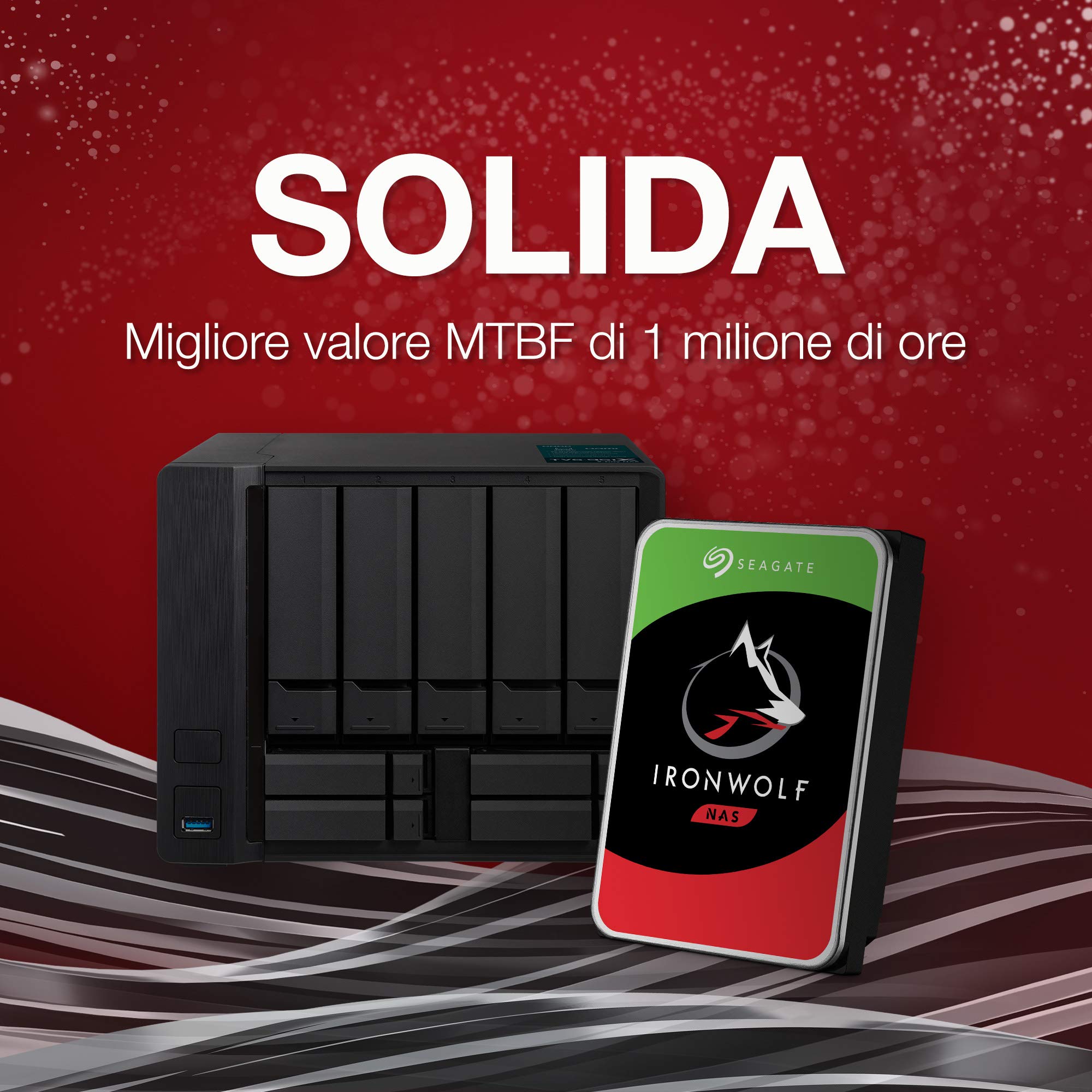 Seagate IronWolf, 1TB, Hard Disk SATA da 6GBit/s, HDD, CMR 3,5