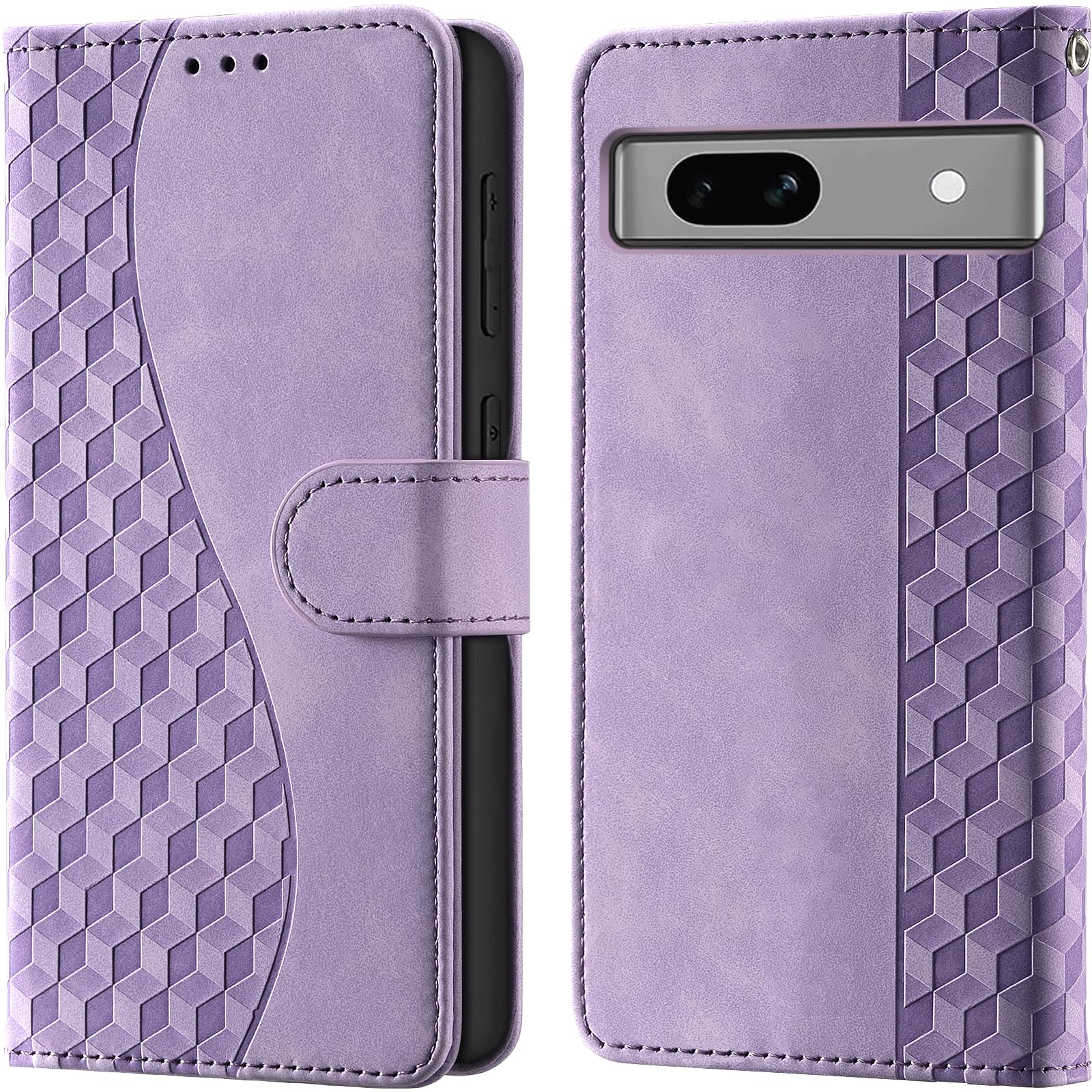 For Google Pixel 7A Wallet Case with Card Holder, RFID Blocking Credit Slots Kickstand Shockproof Phone Cover Fit For Google Pixel 7A Phone Case Purple