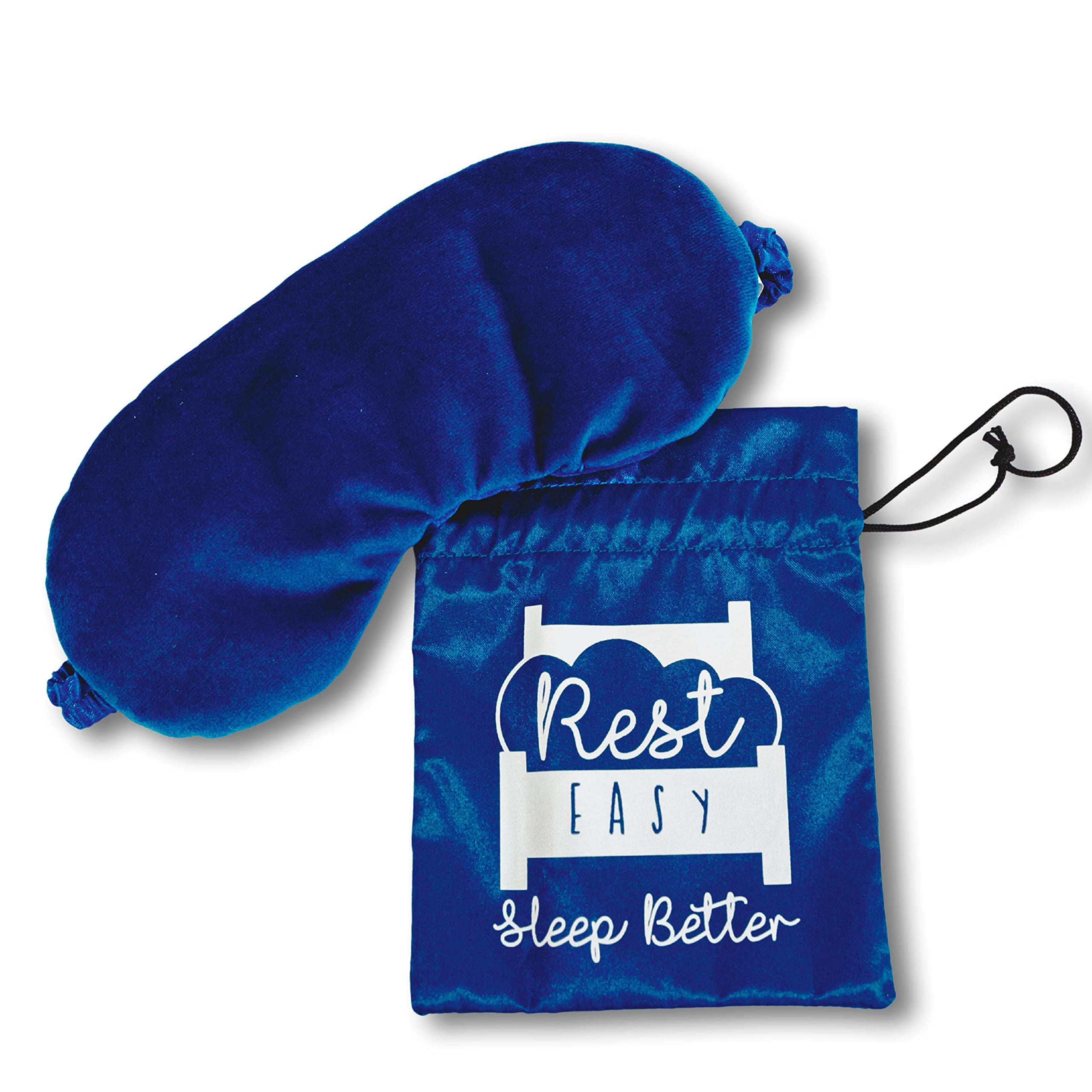 Rest Easy Weighted Eye Mask Super Soft Fabric | Perfect for Sleep, Stress Relief, Anxiety Relief & Sensory Calming Eye Mask for Great Sleep | Super Soft Plush Fabric Front (Navy)