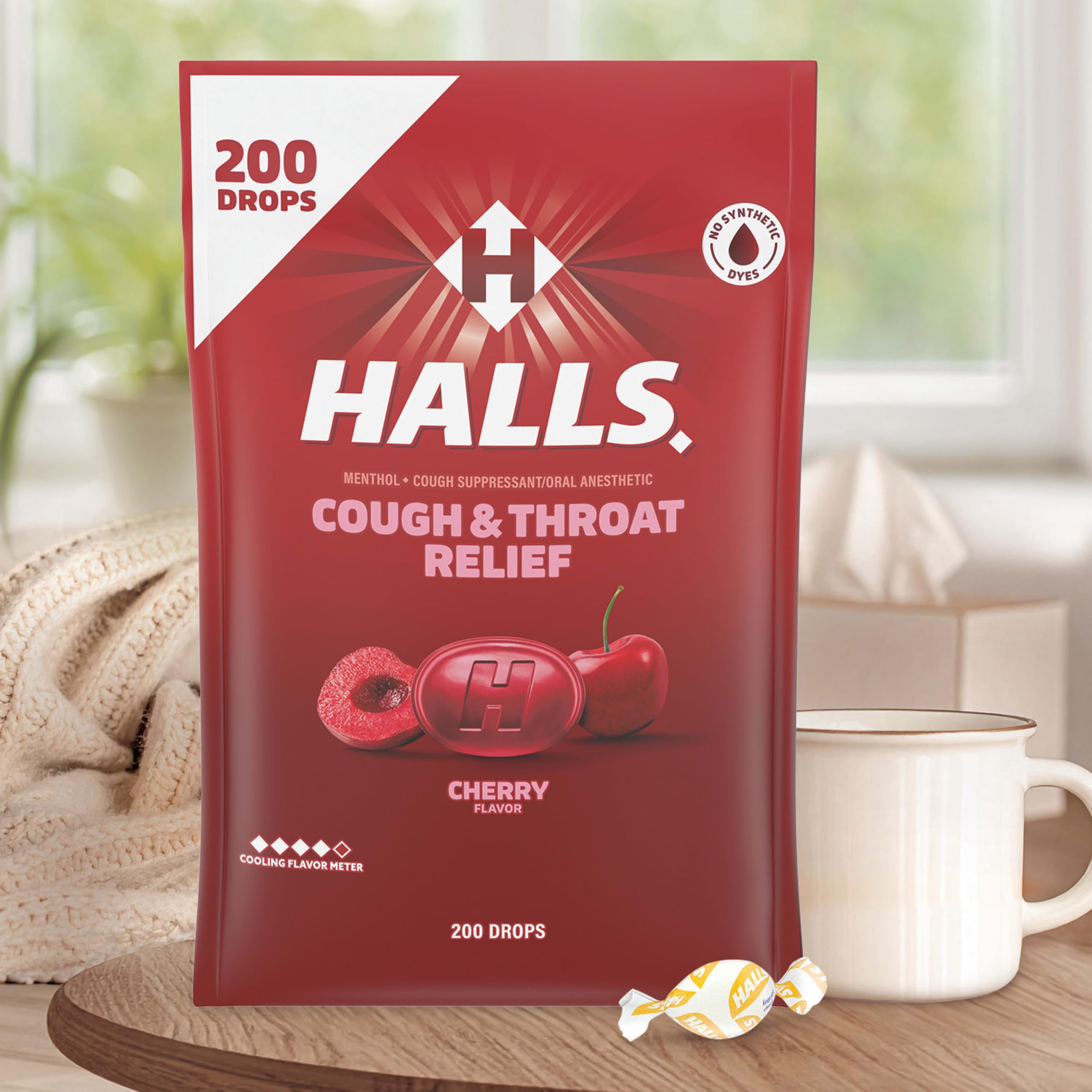 HALLS Cough & Throat Relief Cherry Cough Drops, Bulk Pack, 200 ct — Amazon image 7