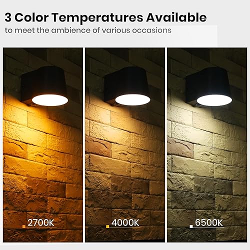 Miniatura 4 de Luz de porche para exteriores, carga híbrida (CAsolar), luces de aplique para exteriores, 3 CCT, sensor de movimiento PIR, 1000 lm regulable para