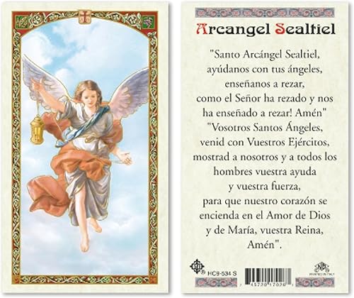 Miniatura 8 de Seven Arcángeles - Tarjetas de oración católicas laminadas en español para orientación celestial, Miguel Gabriel Rafael Uriel Barachiel Jhudiel y