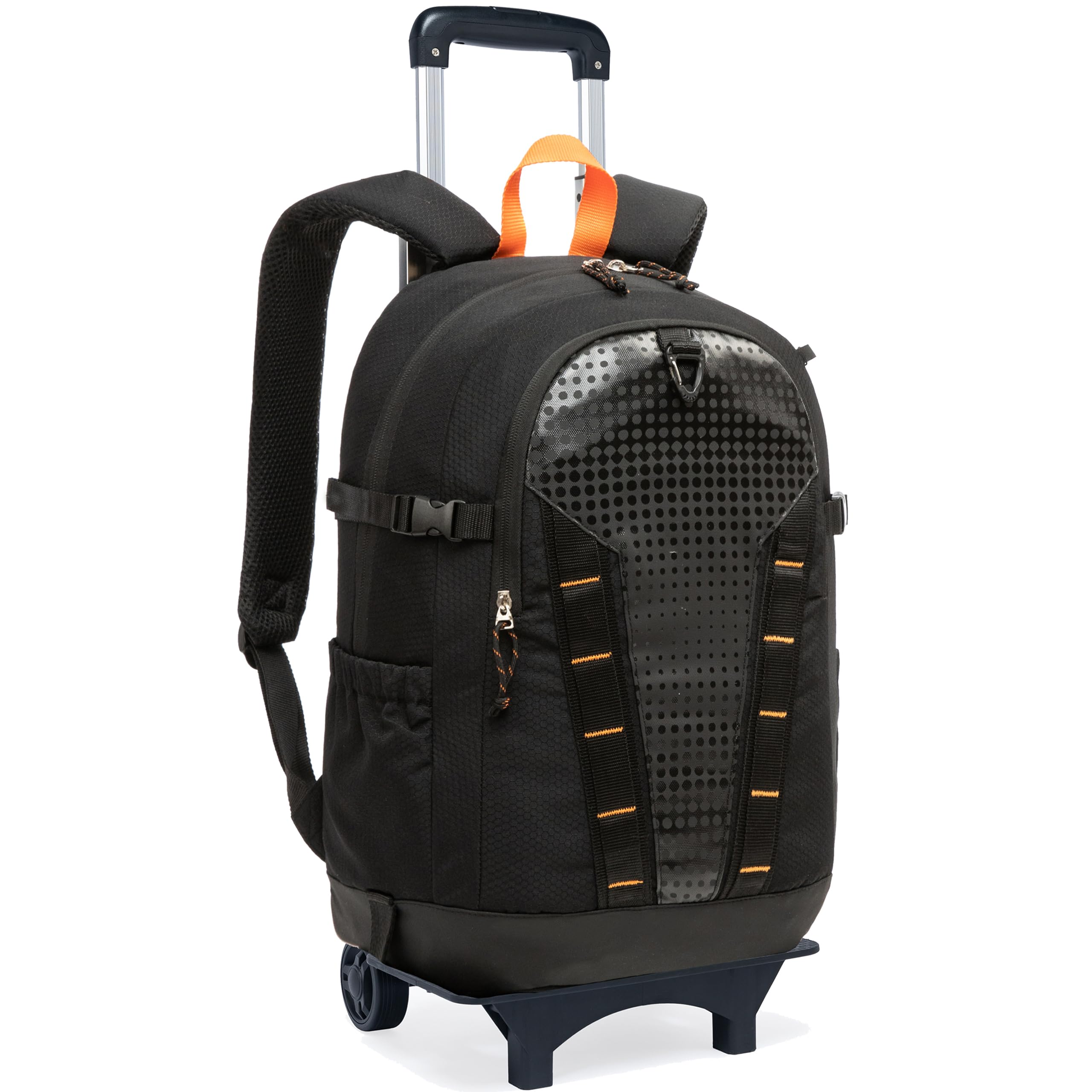HTgroce Sac à Dos Roulette pour Ordinateur - Sac à Dos de Voyage avec roulettes - Valise Cabine Trolley Noir - Professionnel pour Travail, Études et Voyages