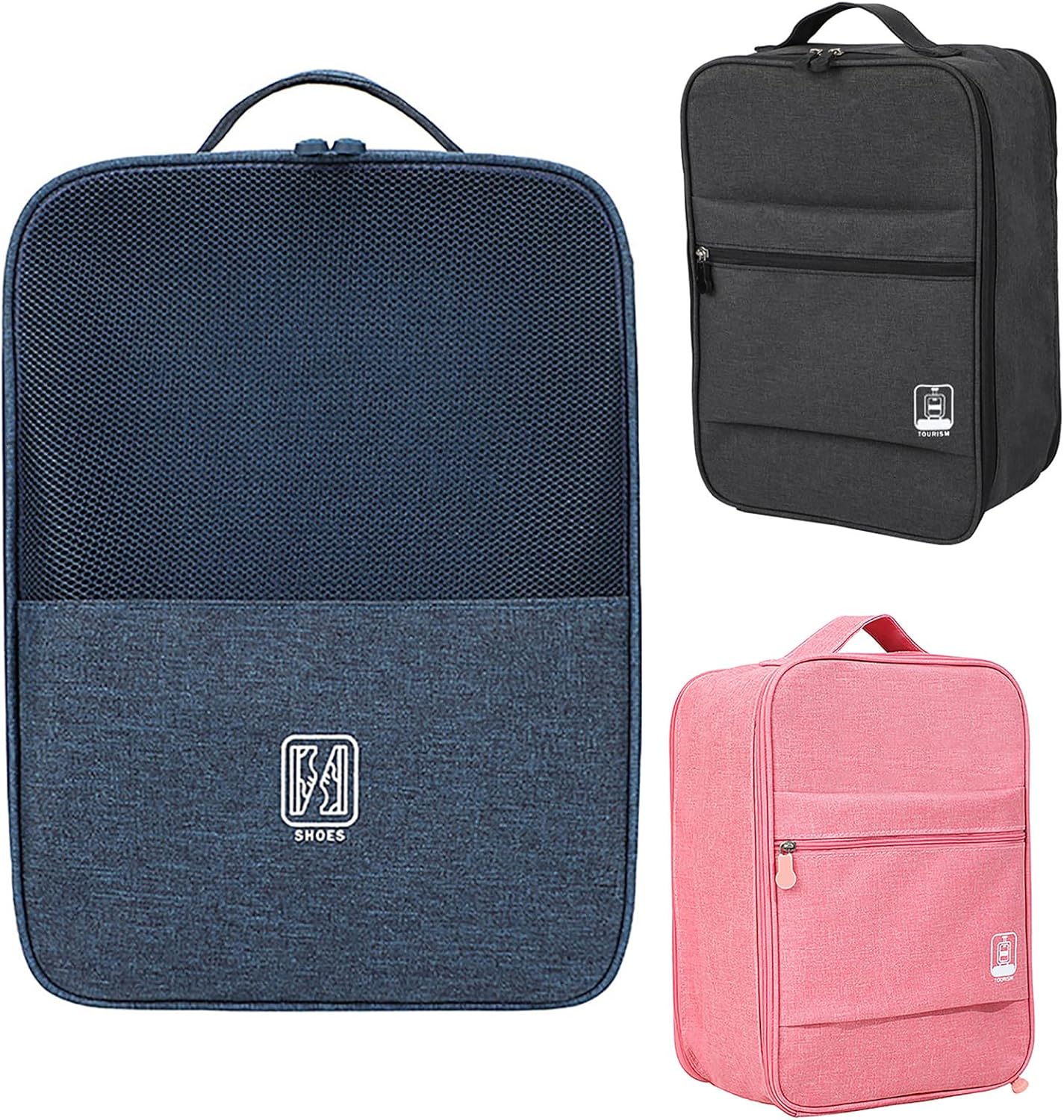 Portable Waterproof Shoe Organizer - Travel Essentials for Carry On Luggage, Travel Shoe Bags, Shoes Travel Bag for Luggage, Hold 3-4 Pairs of Shoes Storage Pouch