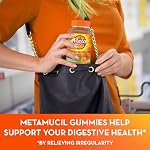 Metamucil Fibre Gummies, No Sugar Added, Daily Supplement, Prebiotic Plant-Based Fibre Blend, Orange Flavour, 72 Gummies