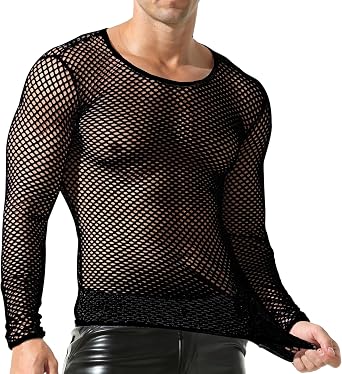 Sexy Mens T-Shirt Mesh Fishnet Sleeveless Undershirt Hollow Out Tank Top