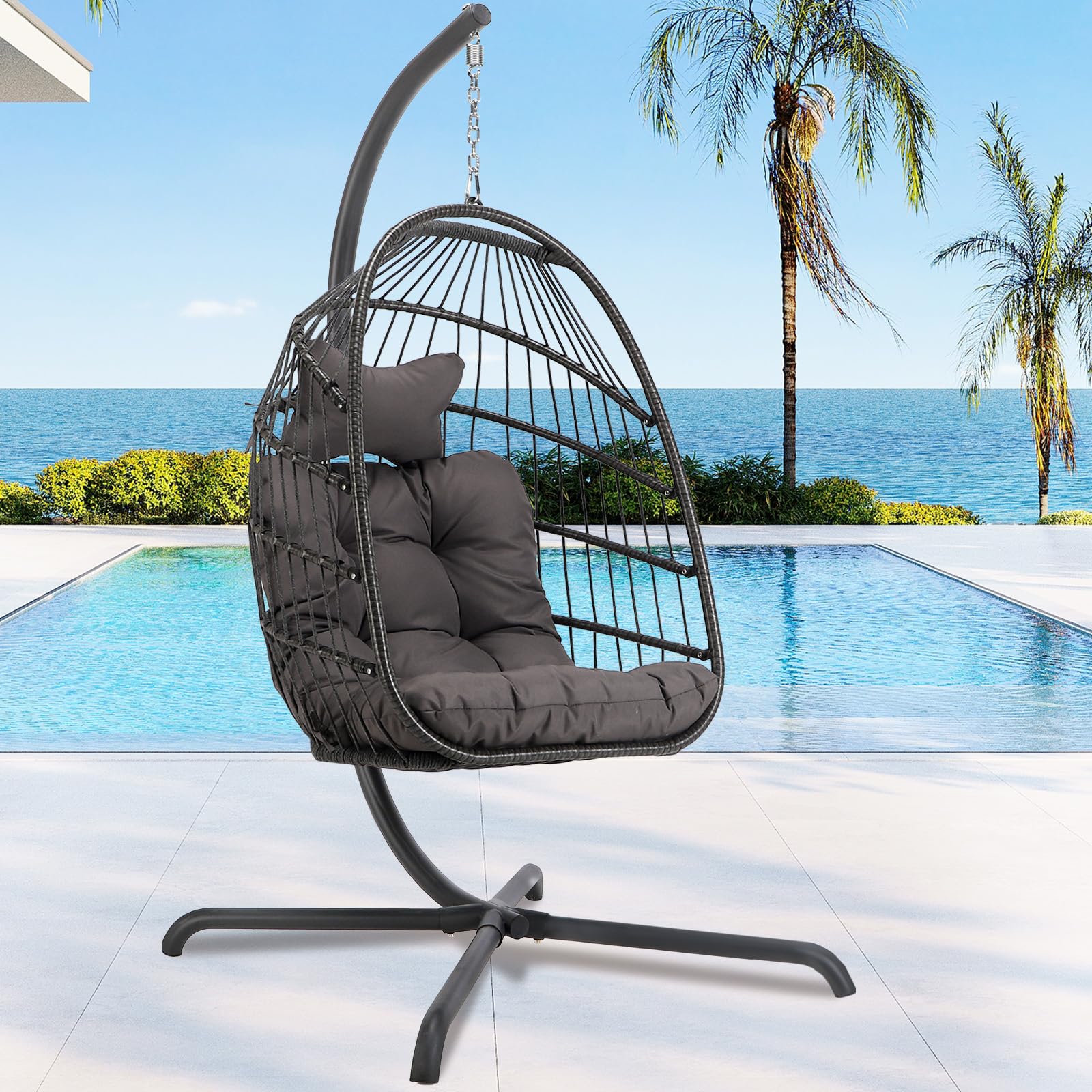 Silla Colgante Jardin Exterior Columpio Colgante De Ratu00e1n Con