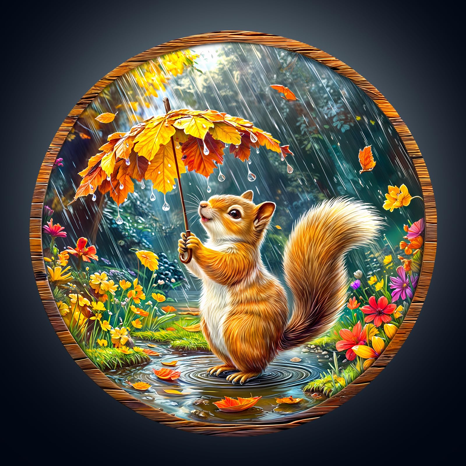 Holzpuzzle Erwachsene, 270 Teile Eichhörnchenträume Puzzles, 34 * 33.9cm Wood Puzzle, Unregelmäßige Einzigartige Tierform Holzpuzzles für Erwachsen, Schön Geschenk für Familie und Freunde