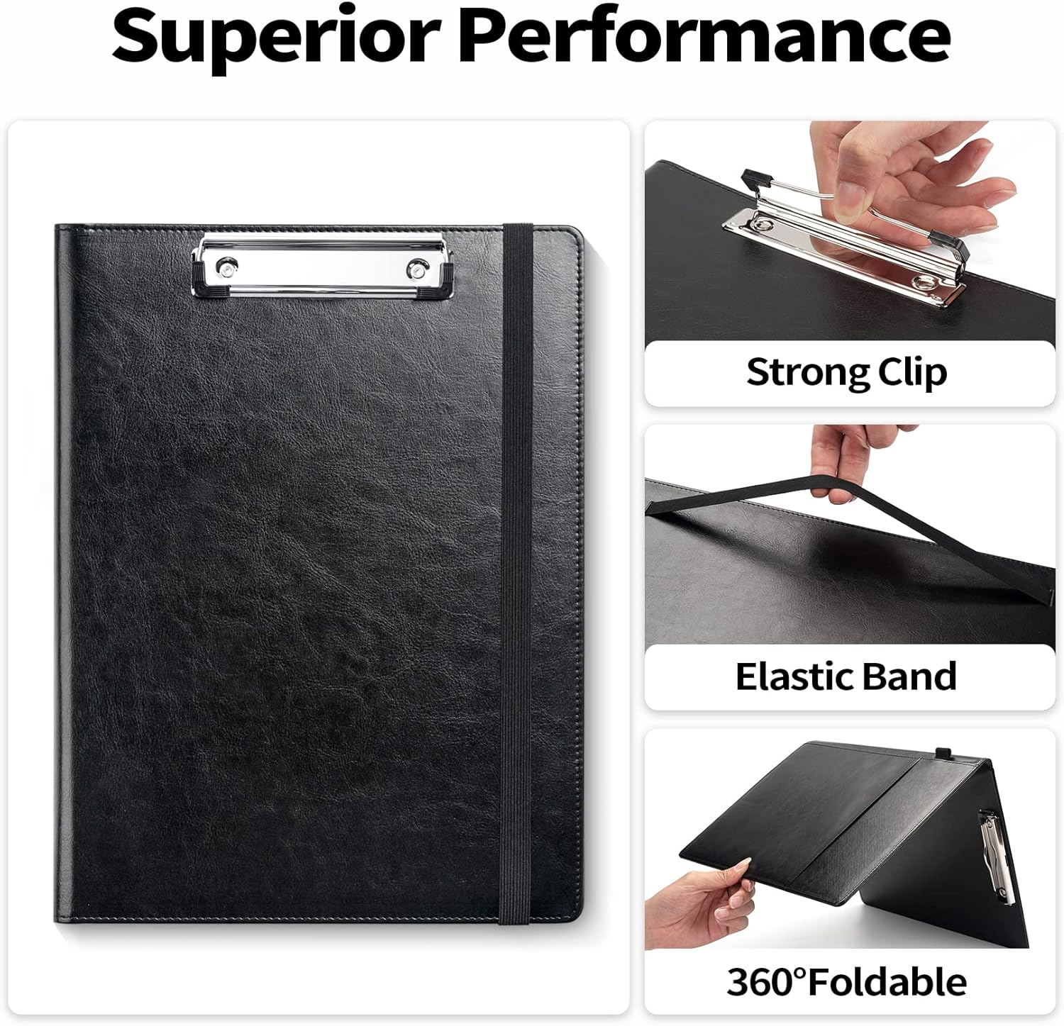 Sooez Padfolio Clipboard, Portfolio Organizer with Notepad, Premium PU Leather Clipboard Folder for Legal Pad, Versatile Clipfolio with Storage, Letter Size Document Holder for School Office, Brown - Image 5