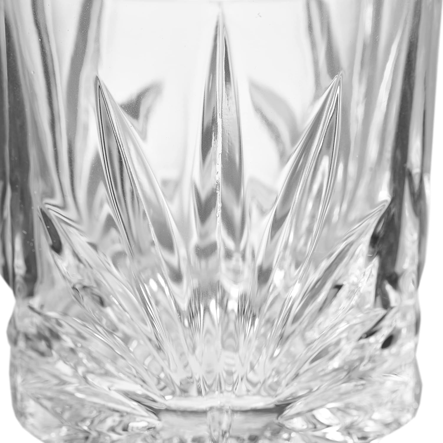 Leonardo Capri Drinking Glasses, Set of 4, Dishwasher Safe Juice Glasses with Relief, Facet Cut Water Glass, Drinking Cup Made of Glass, 220 ml, 022773