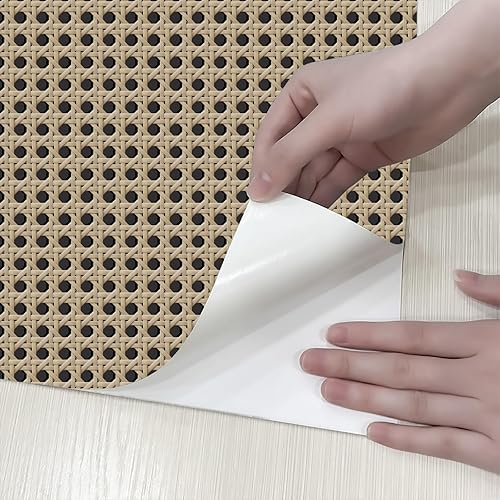 Miniatura 8 de Papel tapiz de ratán para despegar y pegar para muebles de dormitorio, papel extraíble para decoración de pared, 17.7 x 118 pulgadas, 14.5 pies