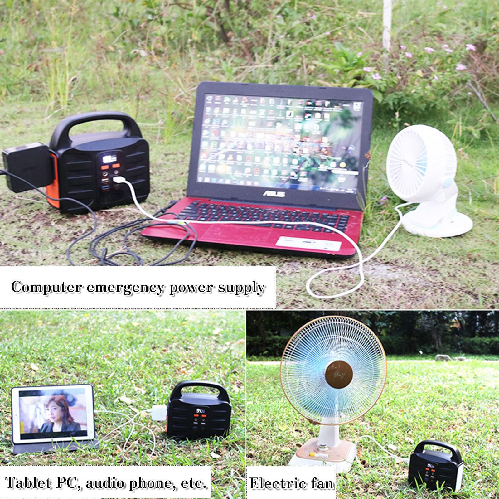Generateur Electrique Portable, Batterie d'Appoint au Lithium de 155Wh, Onduleur à Onde Sinusoïdale Pure avec Sortie CA 220V/100W（Puissance maximale : 150 W）, Convient aux Activités en Plein Air