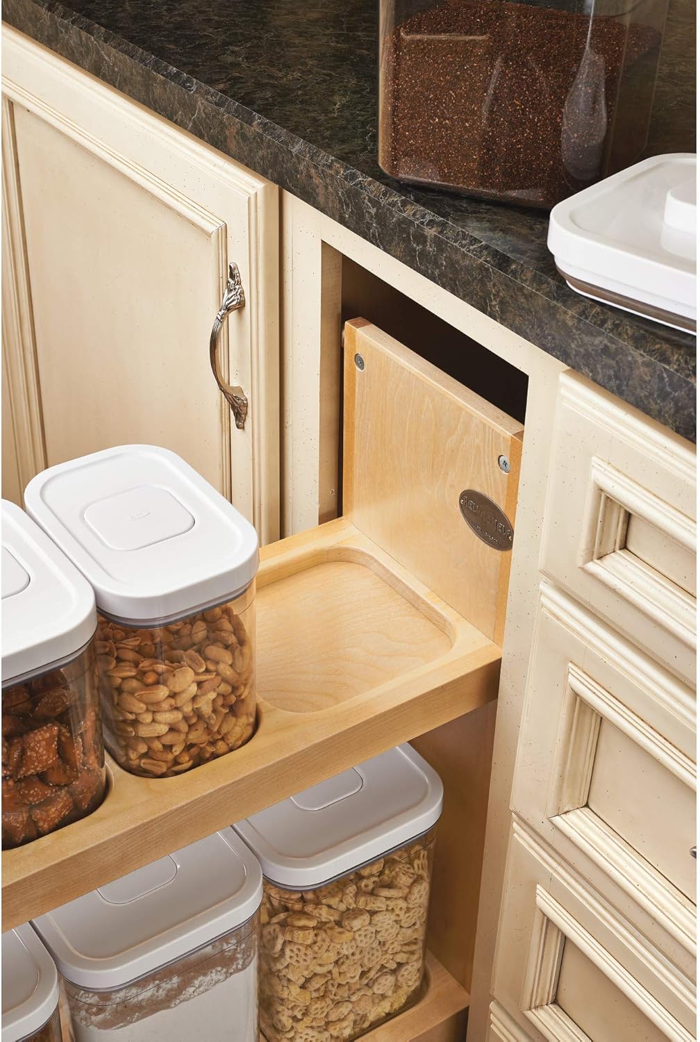 Rev-A-Shelf - 448OXO-BCSC-8C - 8 in. Pull-Out Wood Base Cabinet OXO Organizer with Soft-Close Slides