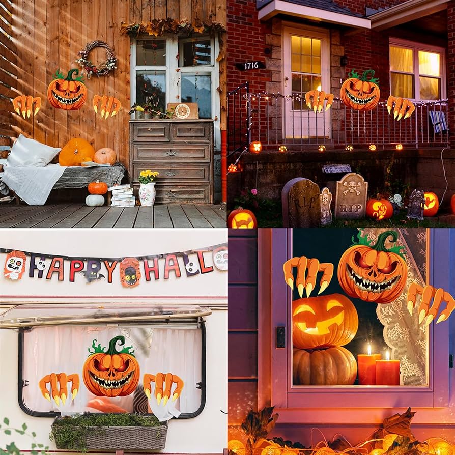 Sawysine 3 Pieces Halloween Fence Peeker Decoration Scary Peeper Halloween Outdoor Garden Yard Decor For Home Patio Holiday Party Lawn Garden Fence Pathway Decorations(Skeleton