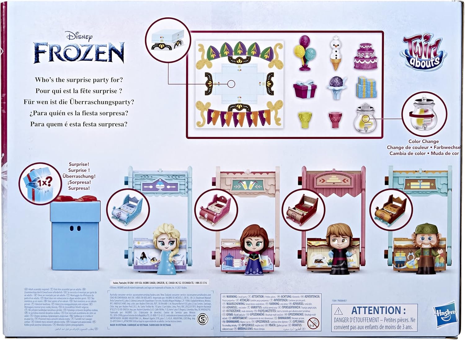 Disney Frozen 2 Twirlabouts Surprise Celebration Playset, 5 Dolls, 4 Convertible Sleds, 12 Accessories, Toy for Kids 3 and Up