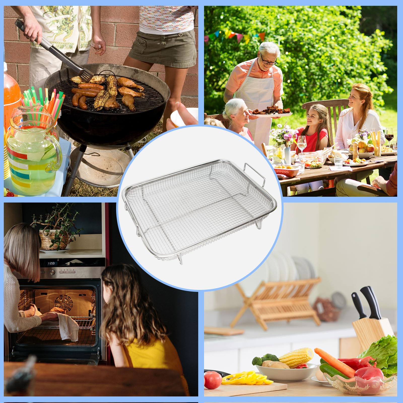 Cestello Griglia In Acciaio Inox Taizer - Per Barbecue, Forno, Frittura, Facile Da Pulire - Foto 13