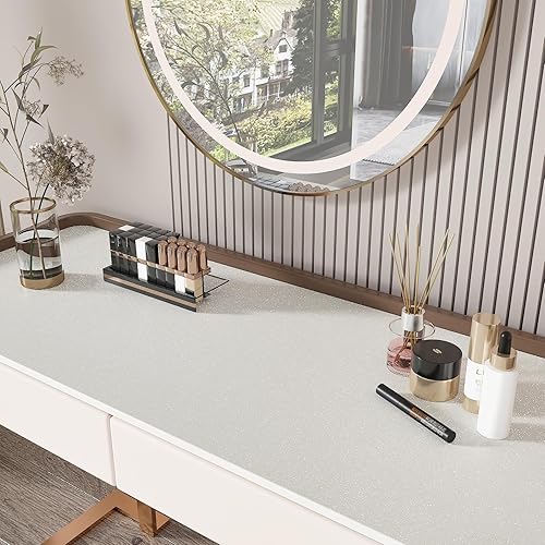 Miniatura 7 de Papel tapiz blanco perlado con purpurina para dormitorio, papel tapiz blanco brillante con purpurina para despegar y pegar, papel de contacto con