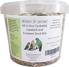 Britten & James Best All in One Seed Mix for Cockatiels Lovebirds & Parakeets 2L Tub (1.6kg). The best all in one mix. Nutritionally balanced. Prepared using the finest seed