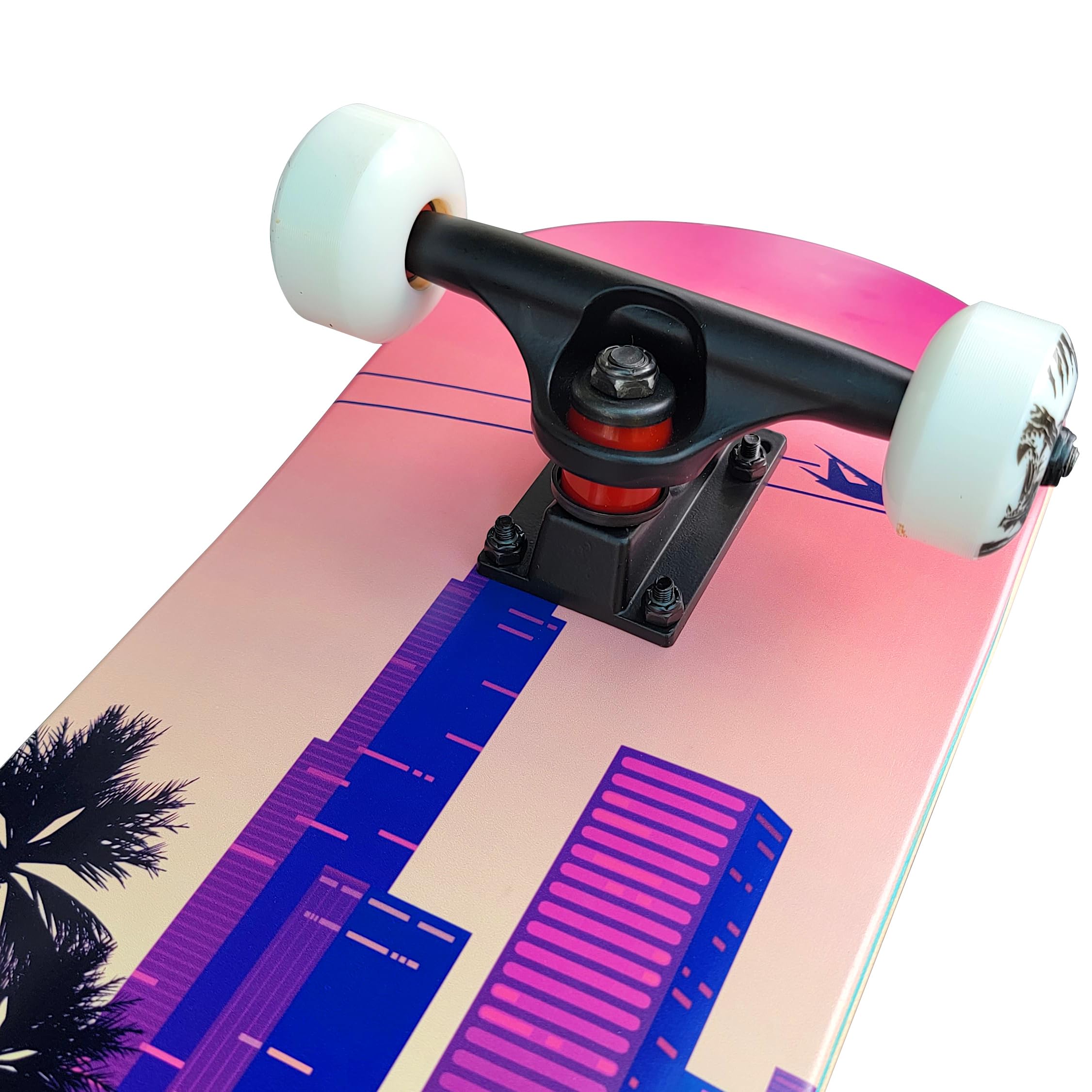 Komplett Skateboard Highway-City - für Kinder und Jugendliche - 7-lagiges Ahornholz Deck - Medium Concave Standard Popsicle Shape - für Anfänger, Profis, Mädchen & Jungs