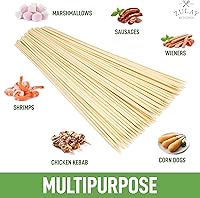 Vista 6 de Zulay Kitchen Authentic Bamboo Marshmallow Smores Sticks - 40 Extra Long 30" Roasting Skewers - 5mm Heavy-Duty Bamboo - Ideal for Grilling & Camping