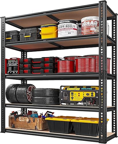 Miniatura 8 de REIBII Estantería de garaje de 40 pulgadas de ancho, estantes de almacenamiento de 2500 libras, estantería de metal de 72 pulgadas de alto, estantes
