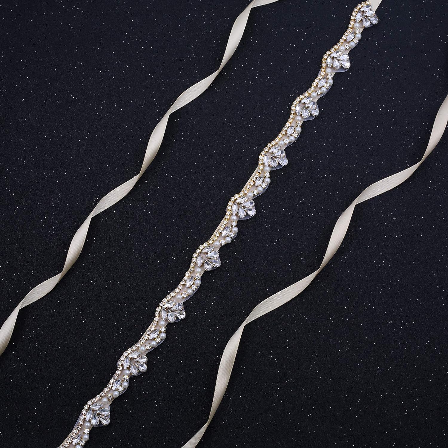 Crystal Bridal Belt Handmade Wedding Sash Plus Size with Rhinestones Pearl Belt for Wedding Dress Gown