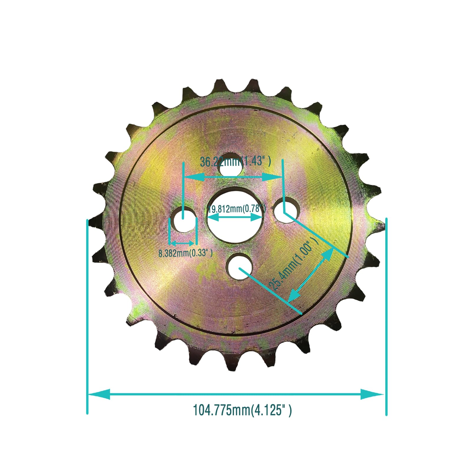 QYMOTO 25 Tooth Front Sprocket For Coleman KT196 Go Kart - Fits #420 Chain, Includes Master Link - View #2