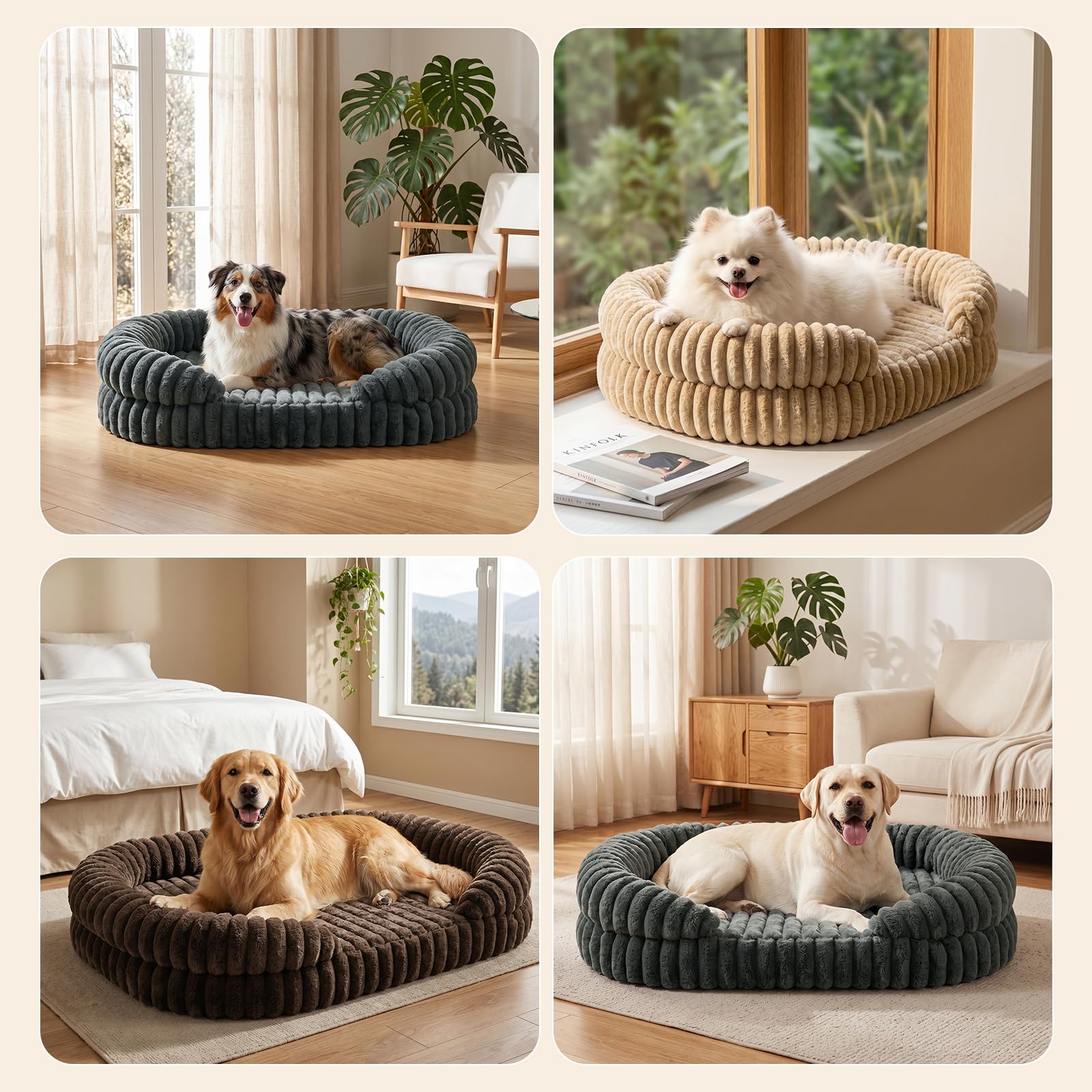 Cama Perro Ortopédica Grande 115x85x20cm, Sofá Perro Viscoelástico Desenfundable y Lavable, Colchón Perro Impermeable y Antideslizante
