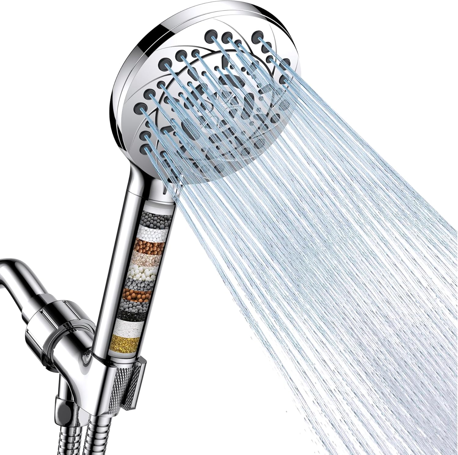 Vatex Filtered Shower Head with Handheld, High Pressure 5 Spray Modes Showerhead with Hose