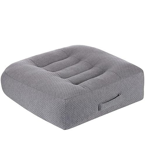 WSGJHB Large Seat Cushion, Extra Thick Booster Seat Cushions for Office Chairs Long Sitting Office Workers, Car Drivers, Relieves Back Pain, Breathable, Anti-Slip, 20x20x6 inchs, Gray - Gray Large