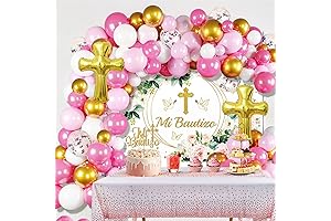 Mi Bautizo Decorations: Elegant Pink and Gold Baptism Party Kit