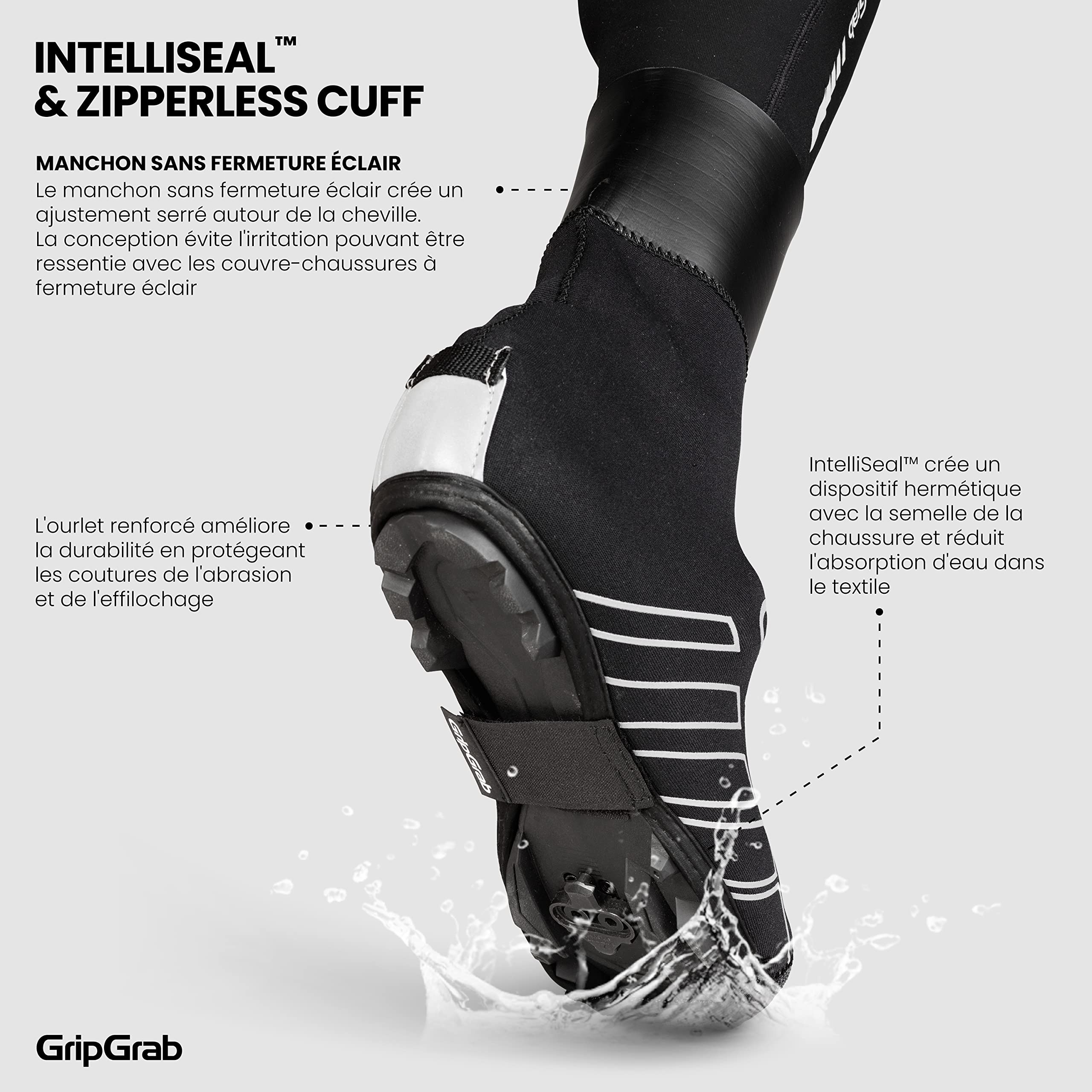 GripGrab Couvre-Chaussures VTT et Gravel Hiver Imperméables RaceThermo X sur-Chaussures Étanches Coupe-Vent Thermiques Cyclisme