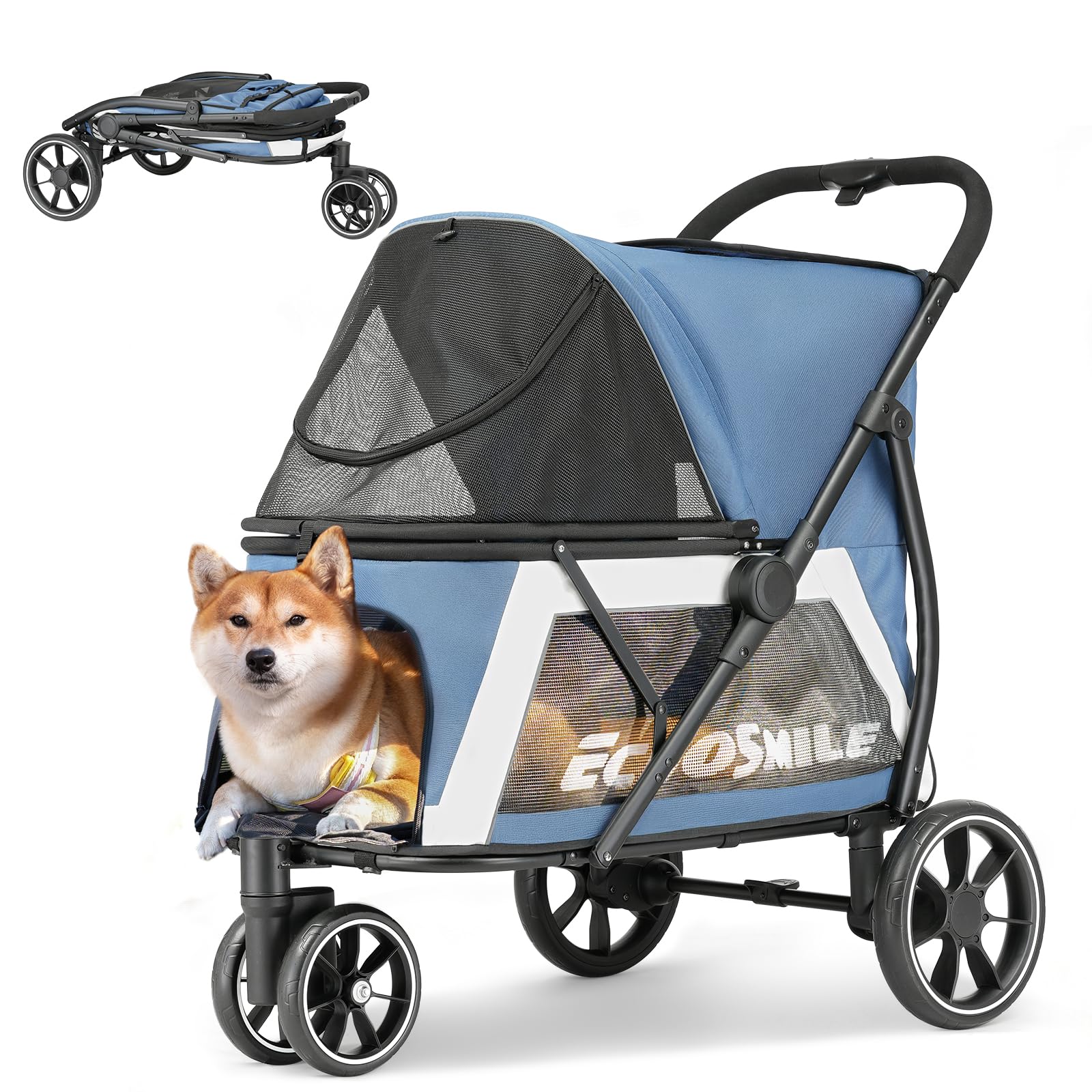 EchoSmile Cochecito para Perros Medianos y Grandes de hasta 40 kg