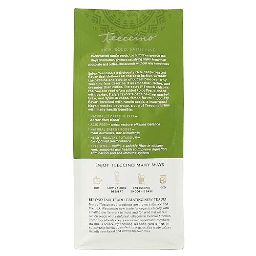 Miniatura 10 de Teeccino Alternativa de café de achicoria – vainilla francesa – Café de hierbas molido que es prebiótico, sin cafeína y sin ácido, tostado oscuro,