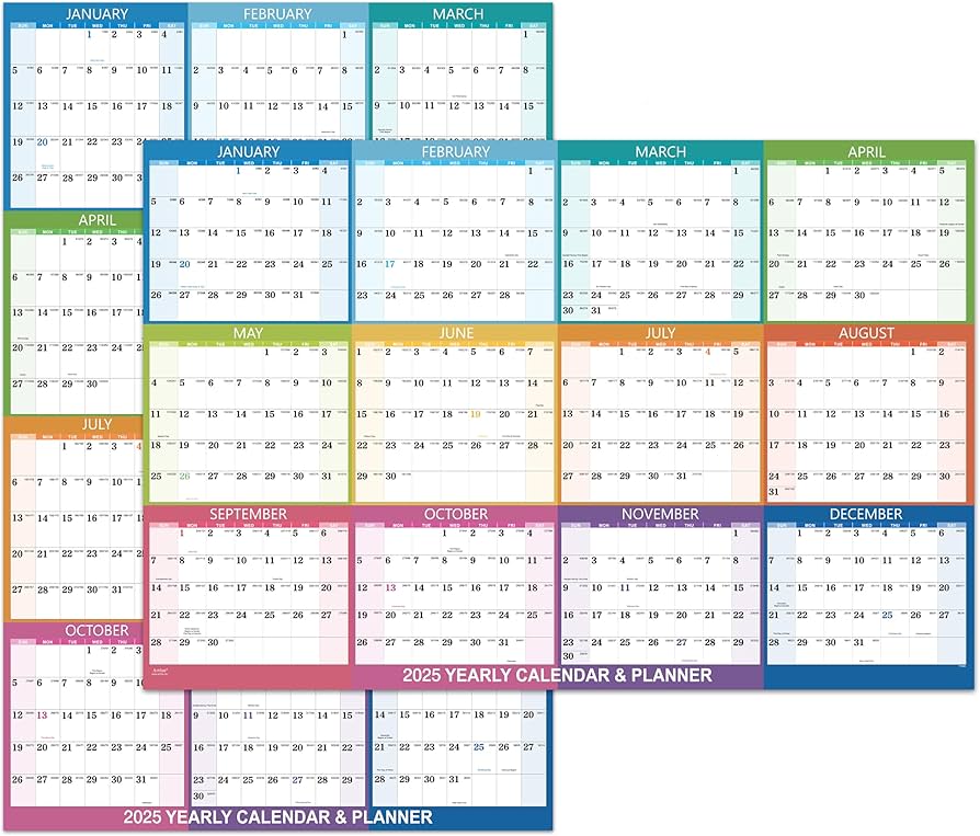 Amazon.com: 2025 Dry Erase Calendar - Dry Erase Wall Calendar 2025, Yearly Wall Calendar, Jan. 2025 - Dec. 2025, 34.6
