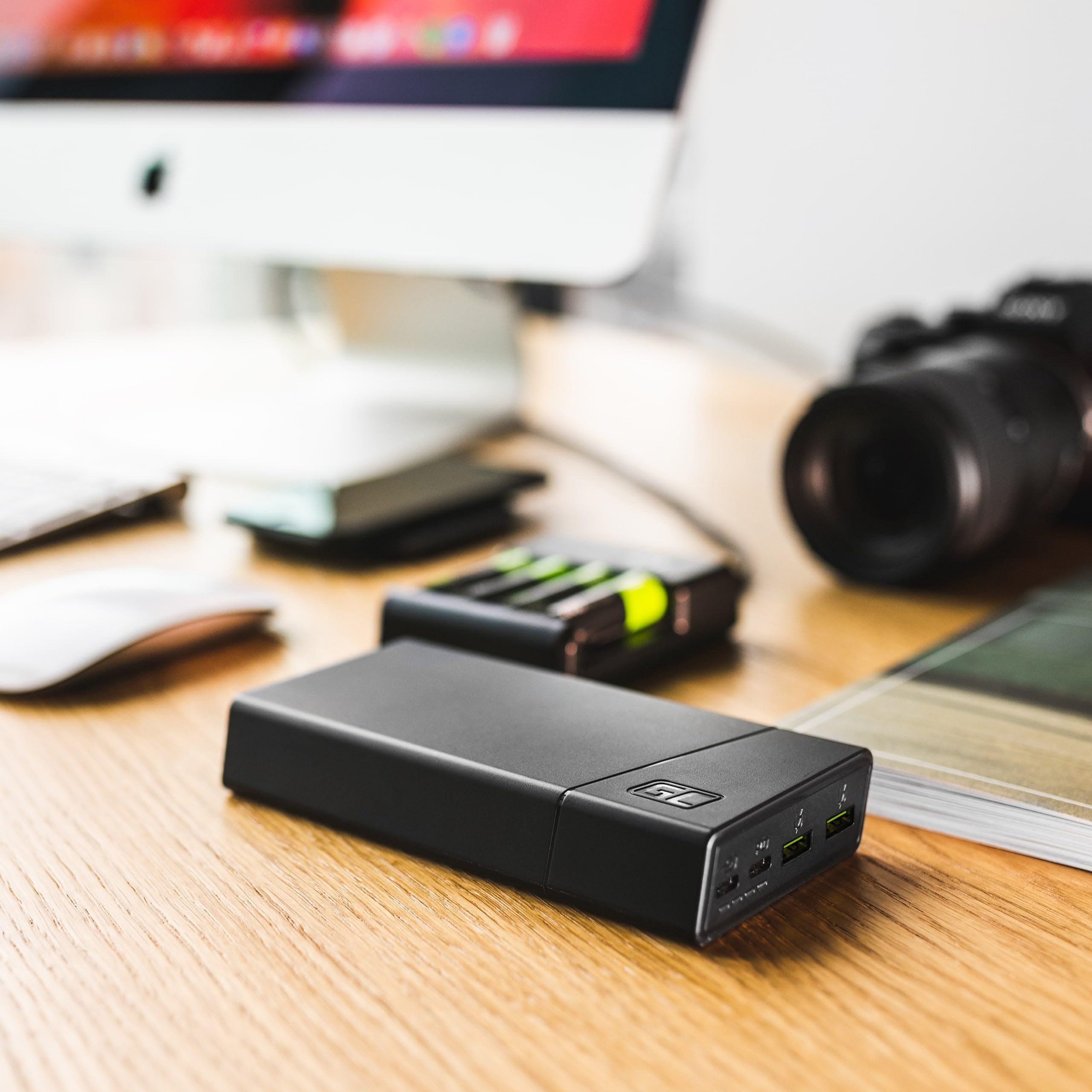 Green Cell Power Bank GC PowerPlay20 20000mAh | 4-Porte Batteria Esterna con 2x USB-C 18W Power Delivery e 2x USB Quick Charge 3.0 Powerbank per iPhone, iPad, Samsung, Switch, Smartphone, Tablet ecc.