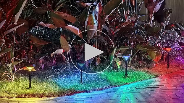 Linkind Solar Pathway Lights 8 Pack, Color Changing