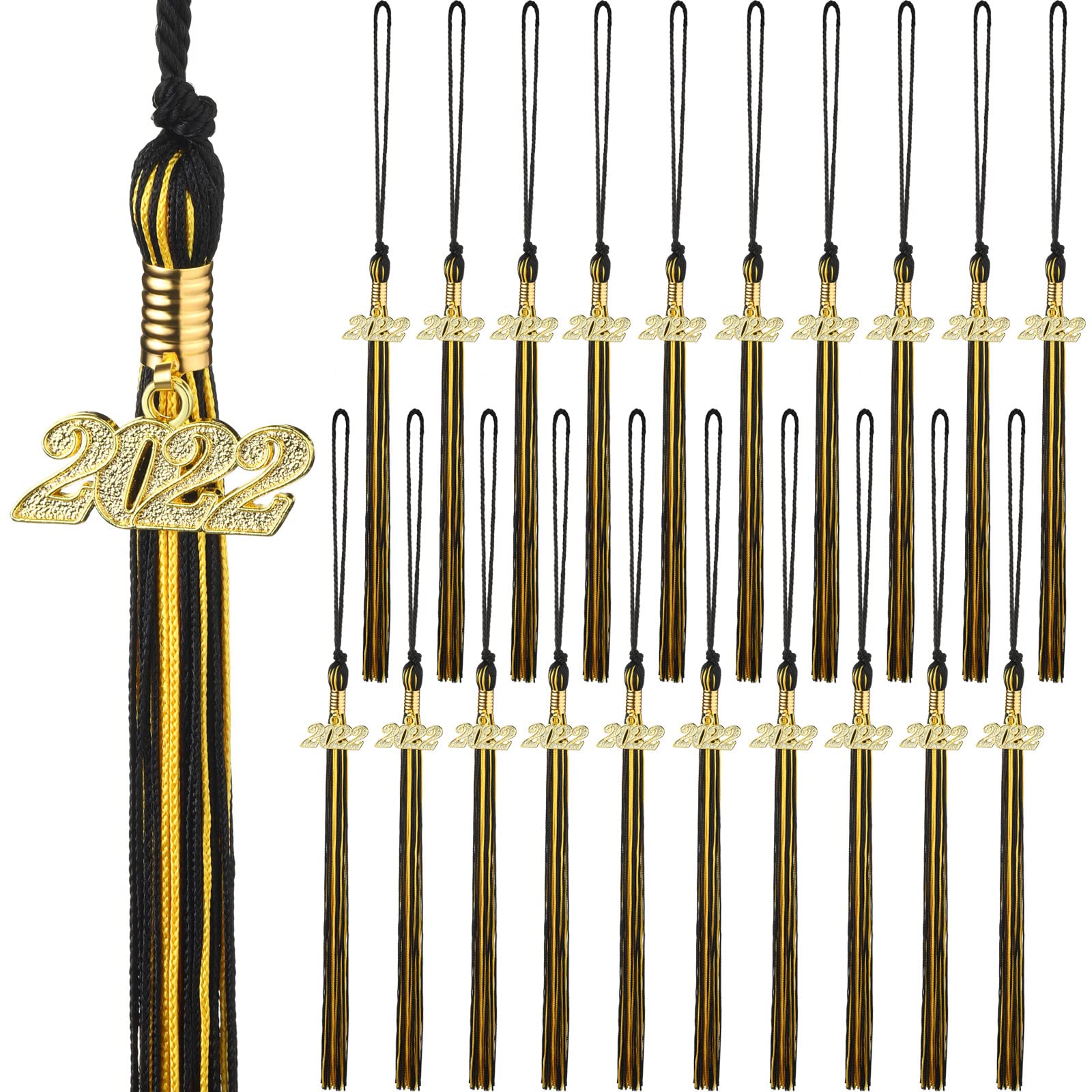 Buy 20 Pieces Graduation Cap Tassel with 2022 Year Gold Date Charms