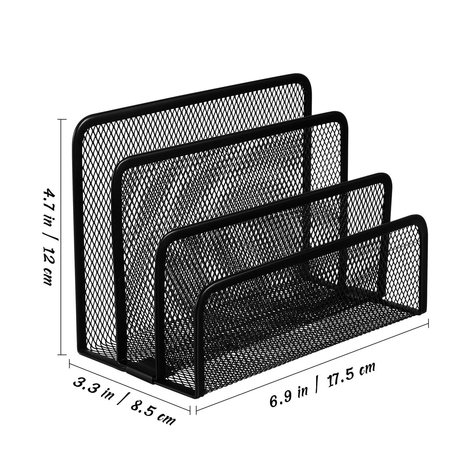 Organisateur De Fichiers Métallique À 3 Compartiments Trieur De Bureau Pour Documents A4 Porte-Dossiers Et Brochures Range Documents Compact 6.89X4.72X3.35In Rangement Bureau Pratique