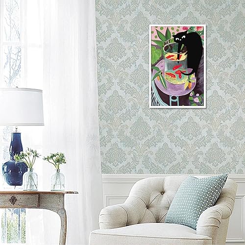 Miniatura 5 de TYOHU Pósteres retro de Matisse Goldfish y gato a la moda, divertido gato negro, impresiones artísticas de pared lindas y coloridas impresiones de