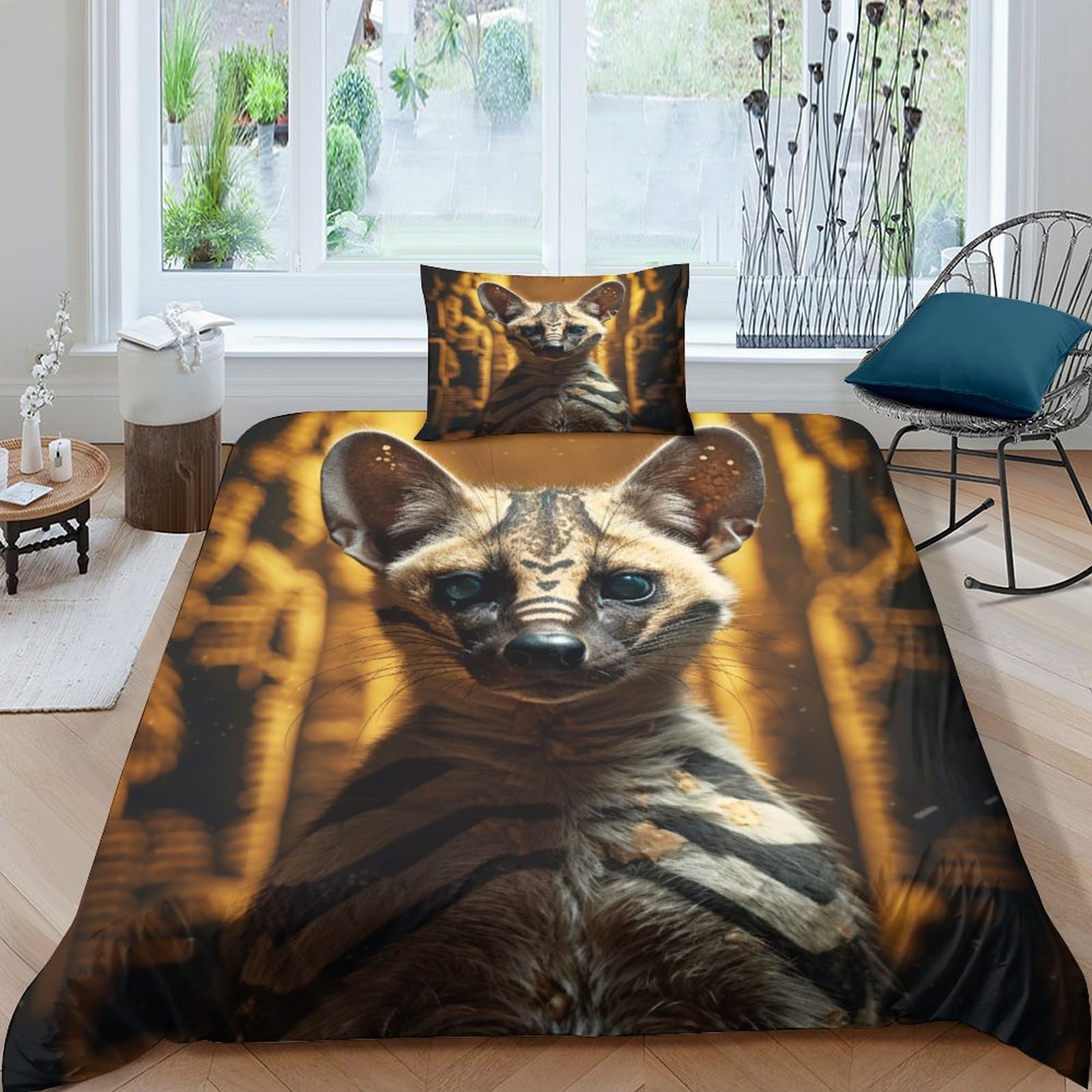 Housse de couette chat 135x200cm pour décorer une chambre d'enfant cocooning