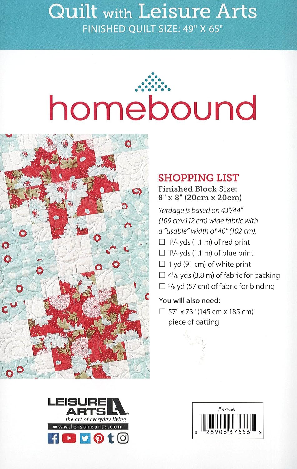 Leisure Arts Homebound Quilt Pattern