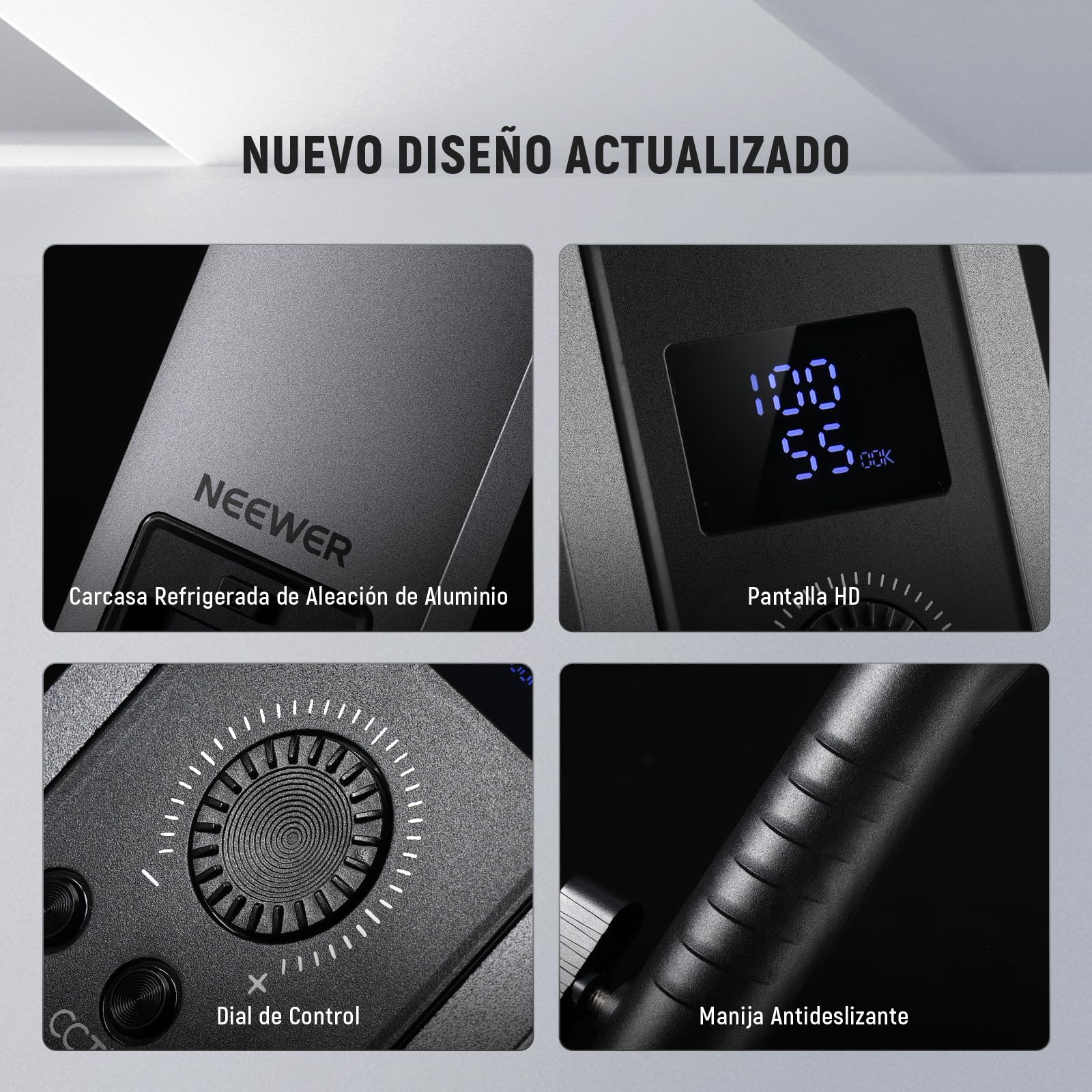 NEEWER Barra de Luz Vídeo LED Mejorada y Kit Remoto 2,4G, Paquete de 2 Iluminación Regulable 3200K~5600K CRI97+ con Soportes/Filtros/Bolsa para Grabación Youtube, Fotografía, Juegos, BH20B Negro