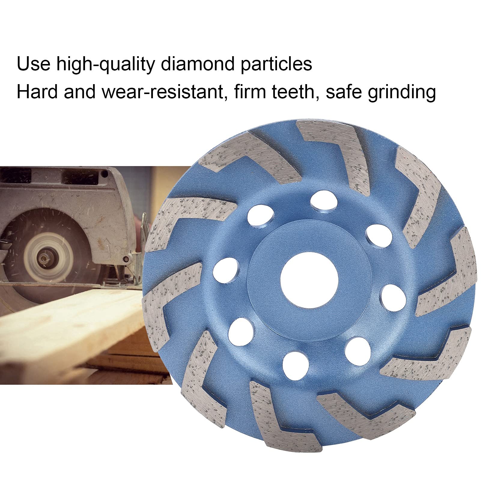 Cocoarm Diamant-Schleifscheibenbecher, Diamant-Schleifbecher, 125 Mm, 10 Zähne, Diamantmaterial, 22,5 Mm Aufnahme, Zum Schleifen von Beton, Stein, Zement, Lackierten Böden mit Winkelschleifern