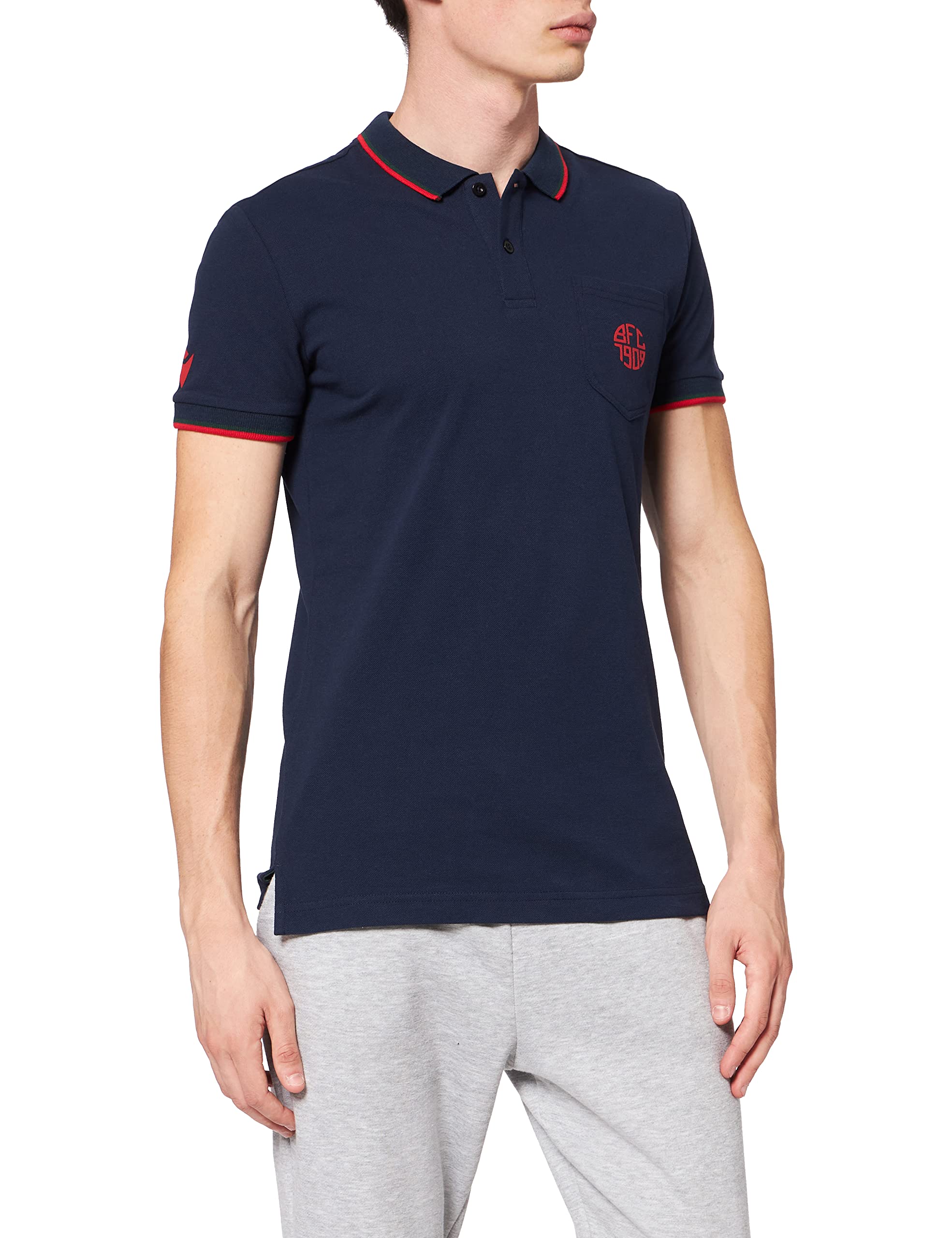 Macron Merchandising Ufficiale Polo de algodón piqué línea Fan Bologna FC 2021/22 Unisex Adulto