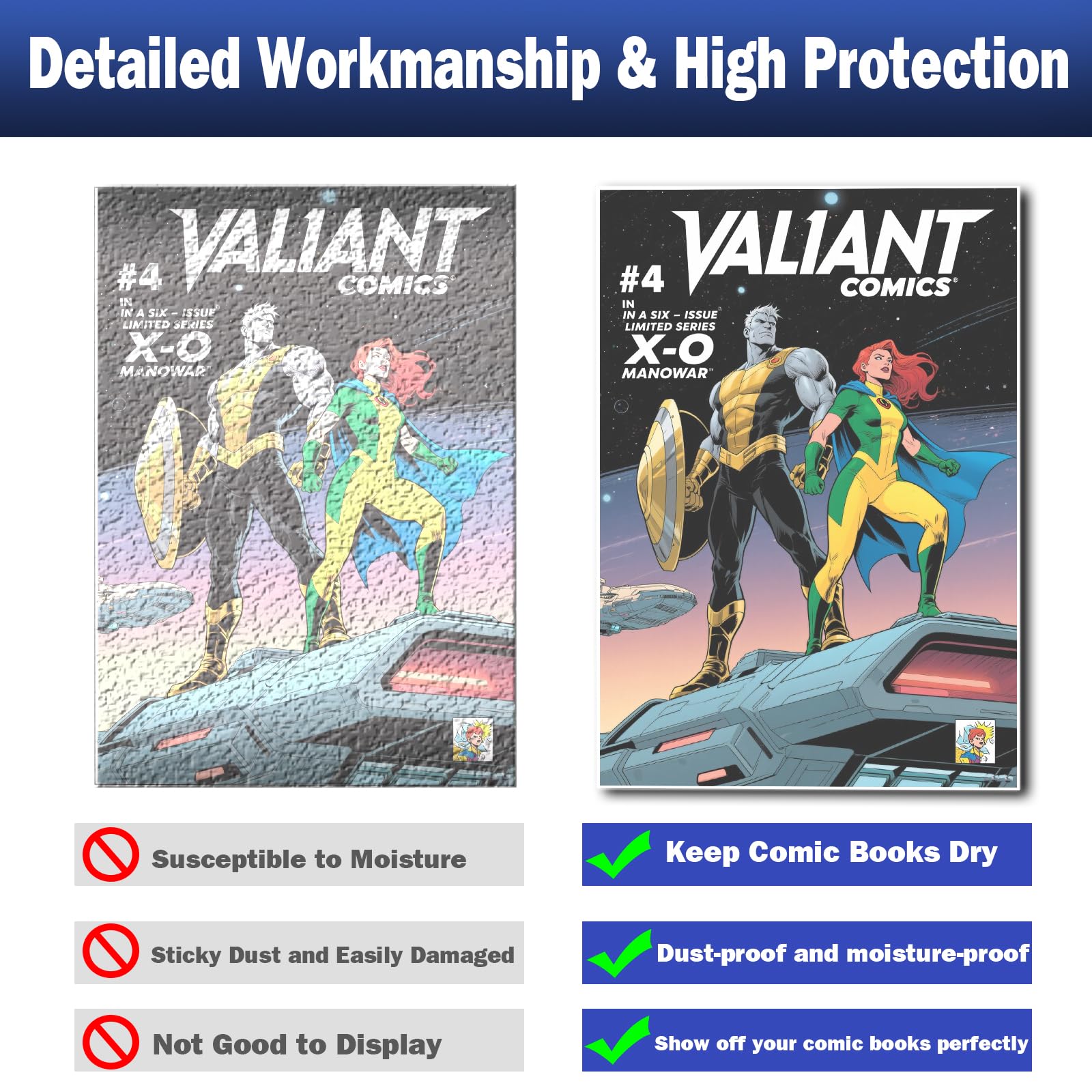 100ct Current Comic Book Bags,3.5 Mil Thick Comic Book Sleeves,Acid-Free Crystal Clear,7.2 X 10.5 inch,Archival Quality,Fits Standard Comic Book Storage