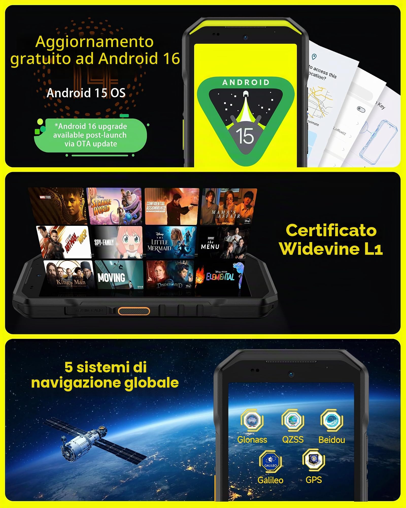 Ulefone Armor X32 Rugged Smartphone, MTK G91 12GB+128GB/2TB 48MP+20MP Visione Notturna Aggiornabil Android 16, 5.65" Corning Cellulare indistruttibile Dual SIM/NFC/Fingerprint 2anni garanzia-Arancione